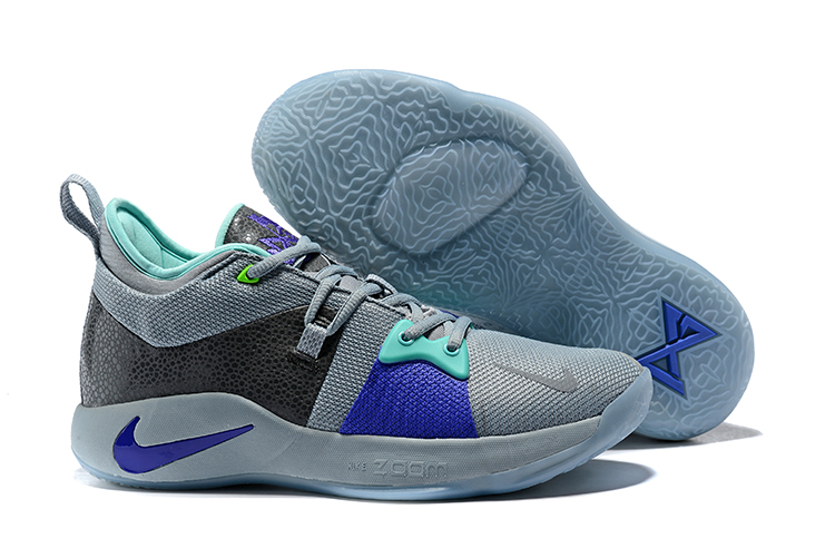 New Nike PG 2 Grey Jade Blue Black Shoes
